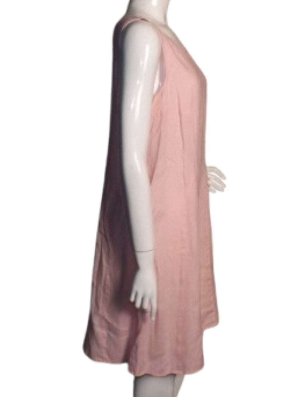 J.JILL Linen Dress, M, Pink Shift, Sleeveless, V-neck, Knee length - Picture 7 of 12